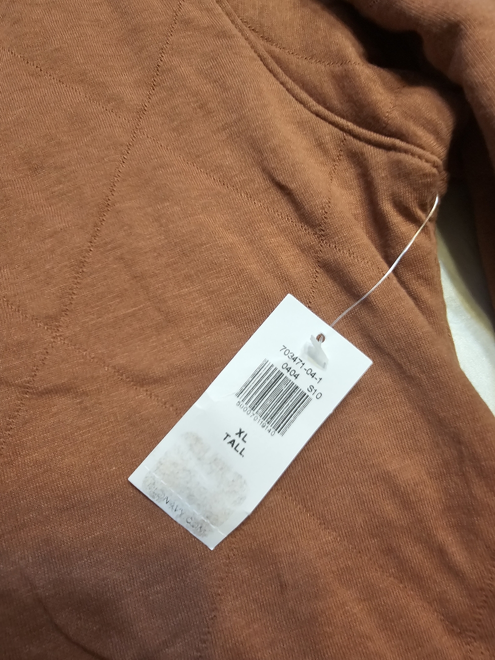 Old Navy Quilted Quarter Zip Sweatshirt Pullover NWT XL Tall Rust Terracotta Dia - Picture 4 of 4